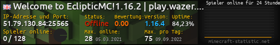 Userbar 560x90 mit Online-Player-Charts für Server 51.79.130.84:25565