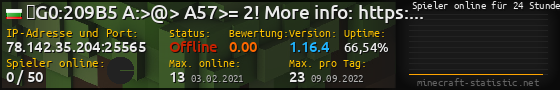 Userbar 560x90 mit Online-Player-Charts für Server 78.142.35.204:25565