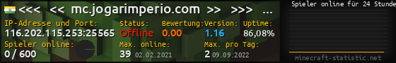 Userbar 560x90 mit Online-Player-Charts für Server 116.202.115.253:25565