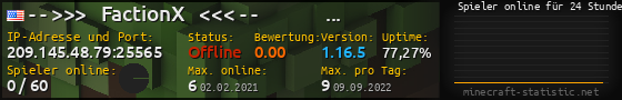 Userbar 560x90 mit Online-Player-Charts für Server 209.145.48.79:25565