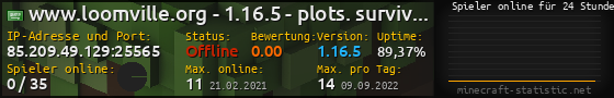 Userbar 560x90 mit Online-Player-Charts für Server 85.209.49.129:25565