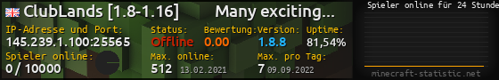 Userbar 560x90 mit Online-Player-Charts für Server 145.239.1.100:25565