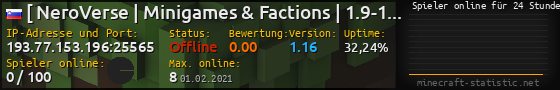 Userbar 560x90 mit Online-Player-Charts für Server 193.77.153.196:25565