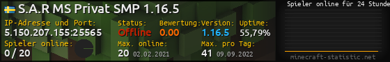 Userbar 560x90 mit Online-Player-Charts für Server 5.150.207.155:25565