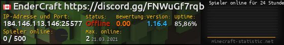 Userbar 560x90 mit Online-Player-Charts für Server 184.146.113.146:25577