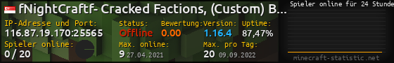 Userbar 560x90 mit Online-Player-Charts für Server 116.87.19.170:25565
