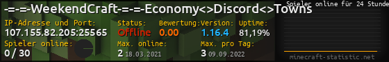 Userbar 560x90 mit Online-Player-Charts für Server 107.155.82.205:25565