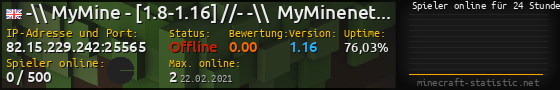 Userbar 560x90 mit Online-Player-Charts für Server 82.15.229.242:25565