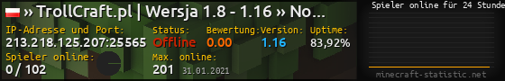 Userbar 560x90 mit Online-Player-Charts für Server 213.218.125.207:25565