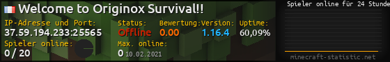 Userbar 560x90 mit Online-Player-Charts für Server 37.59.194.233:25565