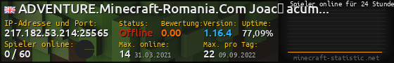 Userbar 560x90 mit Online-Player-Charts für Server 217.182.53.214:25565