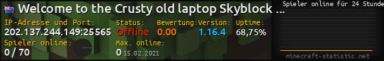 Userbar 560x90 mit Online-Player-Charts für Server 202.137.244.149:25565