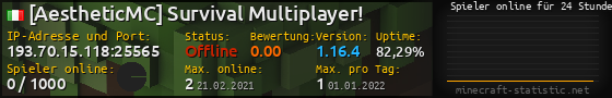 Userbar 560x90 mit Online-Player-Charts für Server 193.70.15.118:25565