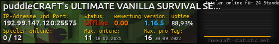 Userbar 560x90 mit Online-Player-Charts für Server 192.99.147.120:25575