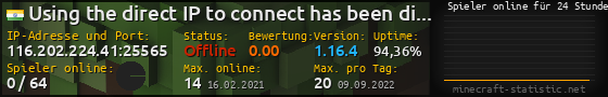 Userbar 560x90 mit Online-Player-Charts für Server 116.202.224.41:25565