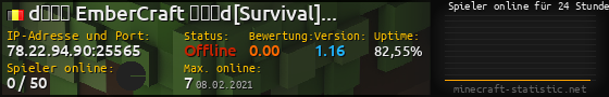 Userbar 560x90 mit Online-Player-Charts für Server 78.22.94.90:25565