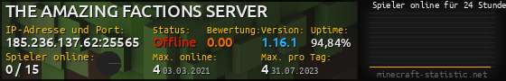 Userbar 560x90 mit Online-Player-Charts für Server 185.236.137.62:25565