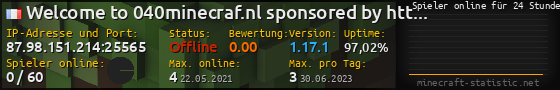 Userbar 560x90 mit Online-Player-Charts für Server 87.98.151.214:25565