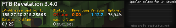 Userbar 560x90 mit Online-Player-Charts für Server 185.27.20.215:25565