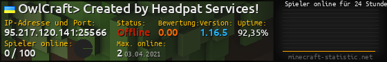 Userbar 560x90 mit Online-Player-Charts für Server 95.217.120.141:25566