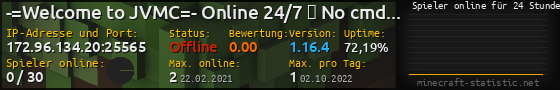 Userbar 560x90 mit Online-Player-Charts für Server 172.96.134.20:25565