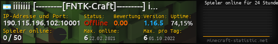 Userbar 560x90 mit Online-Player-Charts für Server 190.115.196.102:10001