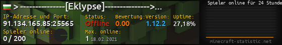 Userbar 560x90 mit Online-Player-Charts für Server 91.134.165.85:25565