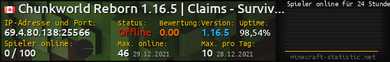 Userbar 560x90 mit Online-Player-Charts für Server 69.4.80.138:25566