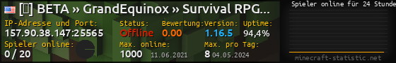 Userbar 560x90 mit Online-Player-Charts für Server 157.90.38.147:25565
