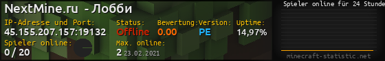 Userbar 560x90 mit Online-Player-Charts für Server 45.155.207.157:19132