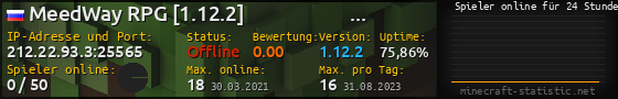 Userbar 560x90 mit Online-Player-Charts für Server 212.22.93.3:25565