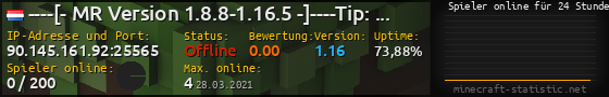 Userbar 560x90 mit Online-Player-Charts für Server 90.145.161.92:25565