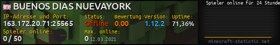 Userbar 560x90 mit Online-Player-Charts für Server 163.172.20.71:25565