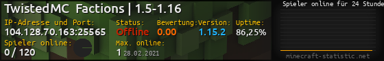 Userbar 560x90 mit Online-Player-Charts für Server 104.128.70.163:25565