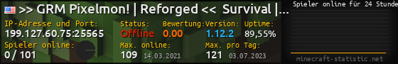 Userbar 560x90 mit Online-Player-Charts für Server 199.127.60.75:25565