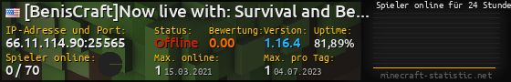 Userbar 560x90 mit Online-Player-Charts für Server 66.11.114.90:25565