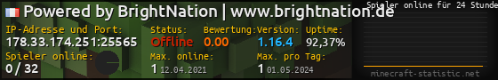 Userbar 560x90 mit Online-Player-Charts für Server 178.33.174.251:25565