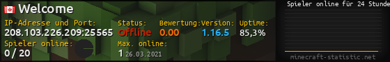 Userbar 560x90 mit Online-Player-Charts für Server 208.103.226.209:25565