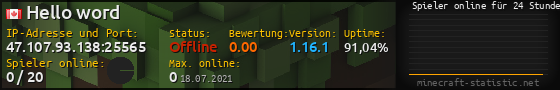 Userbar 560x90 mit Online-Player-Charts für Server 47.107.93.138:25565