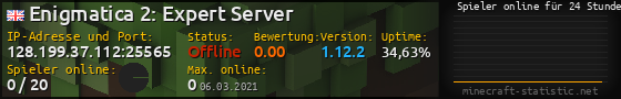 Userbar 560x90 mit Online-Player-Charts für Server 128.199.37.112:25565