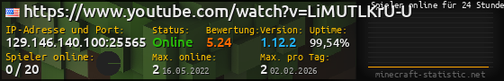 Userbar 560x90 mit Online-Player-Charts für Server 129.146.140.100:25565