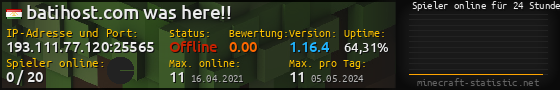 Userbar 560x90 mit Online-Player-Charts für Server 193.111.77.120:25565