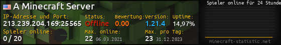 Userbar 560x90 mit Online-Player-Charts für Server 161.129.154.184:25565