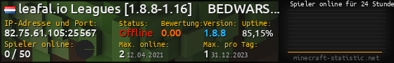 Userbar 560x90 mit Online-Player-Charts für Server 82.75.61.105:25567