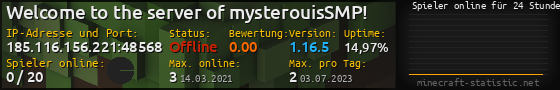 Userbar 560x90 mit Online-Player-Charts für Server 185.116.156.221:48568