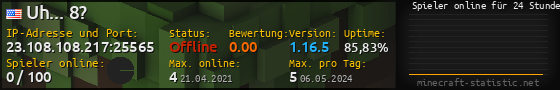Userbar 560x90 mit Online-Player-Charts für Server 23.108.108.217:25565