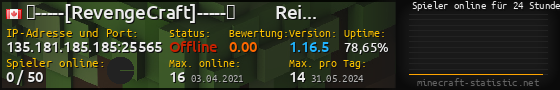 Userbar 560x90 mit Online-Player-Charts für Server 135.181.185.185:25565