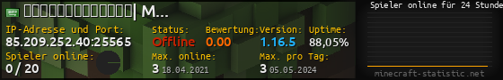 Userbar 560x90 mit Online-Player-Charts für Server 85.209.252.40:25565
