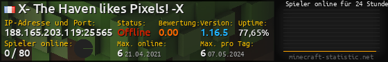 Userbar 560x90 mit Online-Player-Charts für Server 188.165.203.119:25565