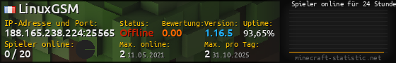 Userbar 560x90 mit Online-Player-Charts für Server 188.165.238.224:25565